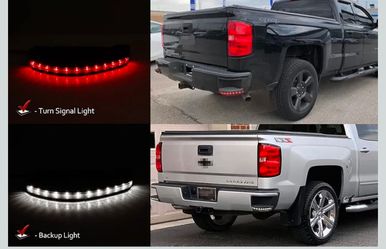 3 IN 1 Led Smoked Lens For 2014 2015 2016 2017 2018 2019 Silverado Sierra Rear Bumper Step Corner Insert Pad Lights GM1138101, GM1139101