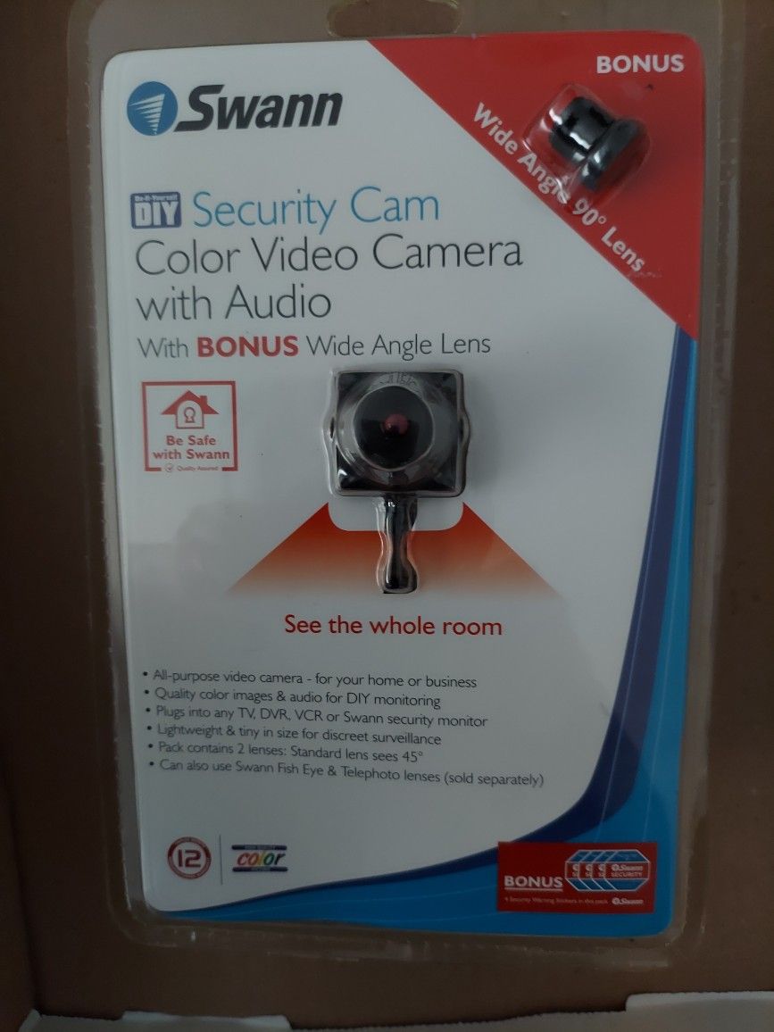 Swann, Security  Cam, Color VIDEO Camera With AUDIO, NEVER OPENED 