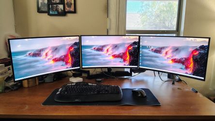 3 x 24" Gaming Monitors, Curved 180Mhz, Sansui ES-G24C1