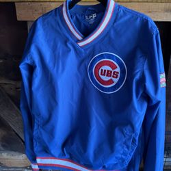 Vintage New Era 2022 Blue Chicago Cubs Pullover Windbreaker Size Medium