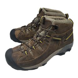Keen Mens 'Targhee II' Mid Waterproof Brown Leather Boots Size US 14 M Shoe $165