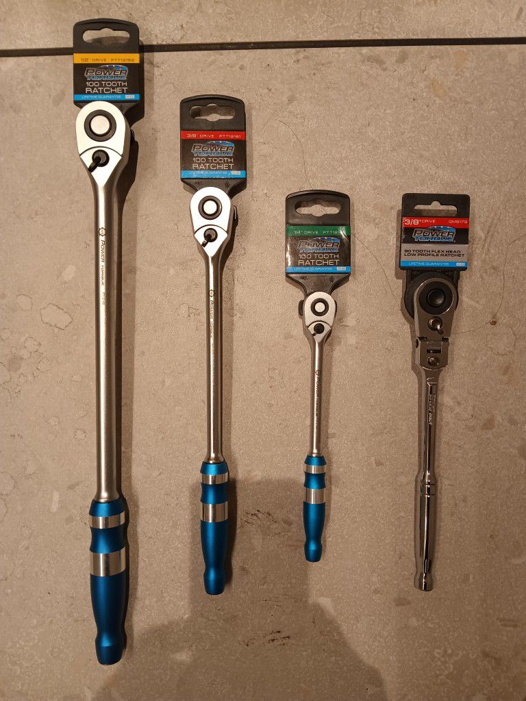 100 Tooth Power Torque Ratchet Set. 1/2 Inch, 3/8 Inch, 1/4 Inch. $140 Set. Only $30