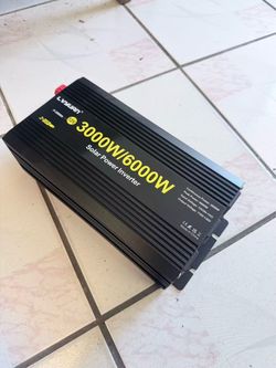 3000W 6000W Power Inverter 12V to 110V 3AC Outlets +2USB LCD Display for Camping