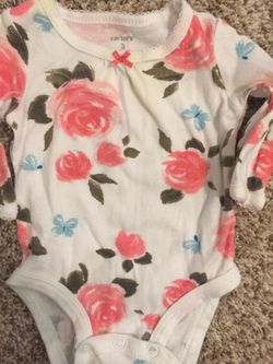 Baby girl clothes 3M floral long sleeve onesie