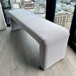 CB2 Curved Velvet Bench