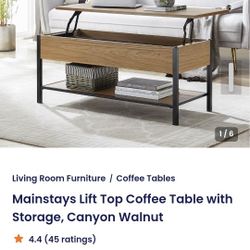 Lift Top Coffee Table With Storage