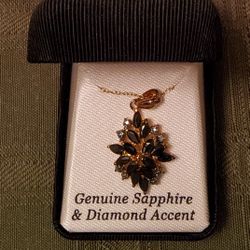 sapphire/diamond accent necklace