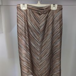 Women's Brown/Tan/Teal or Aqua Striped Express Pencil Skirt Size XS