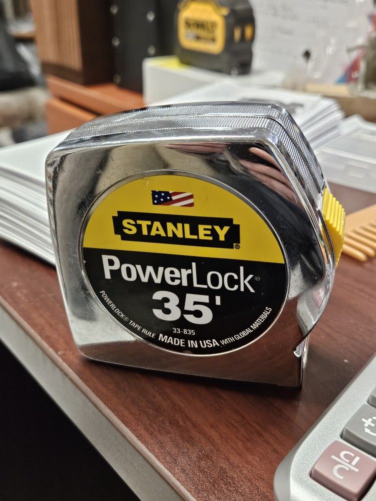 Stanley Powerlock Tape Rules 1" Wide Blade, 1 in x 35 ft