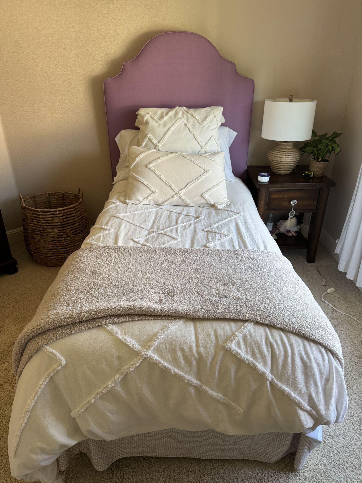 Free Twin Bed With All Bedding And Headboard