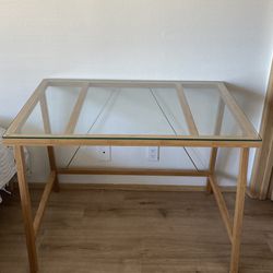 Wood and Glass Desk