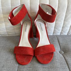Jeffrey Campbell Red Suede Heels, Size 8