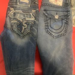 True Religion And Rock Revival Jeans Sz 32