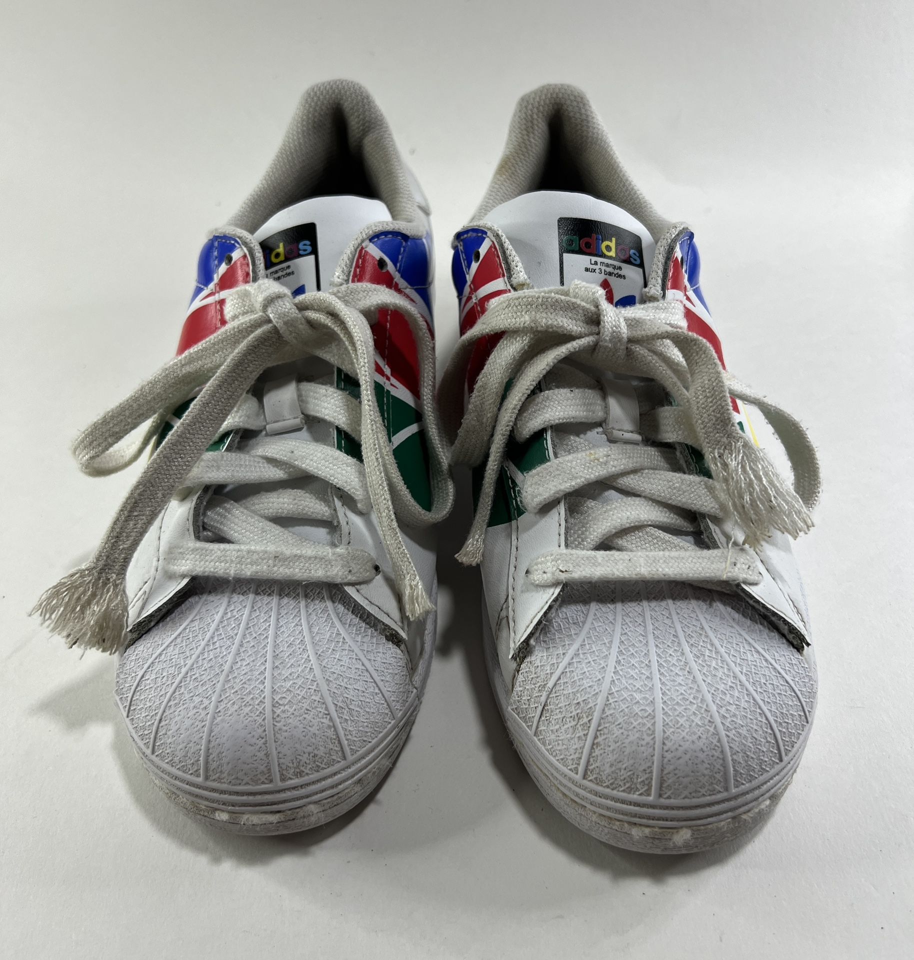 Adidas Superstar Pure J Colorful Trefoil Cloud White 753001 Youth Size 4