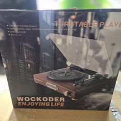 New In Box, Wockoder Bluetooth\USB\RCA Classic Turntable Record Player