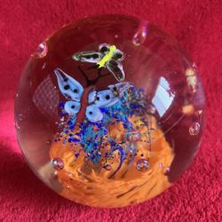 FIFTH AVENUE CRYSTAL LTD BUTTERFLY PAPERWEIGHT BALL ~ See More VINTAGE items here 