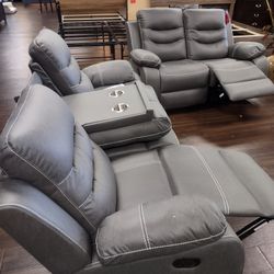 New Recliner Sofa And  Loveseat