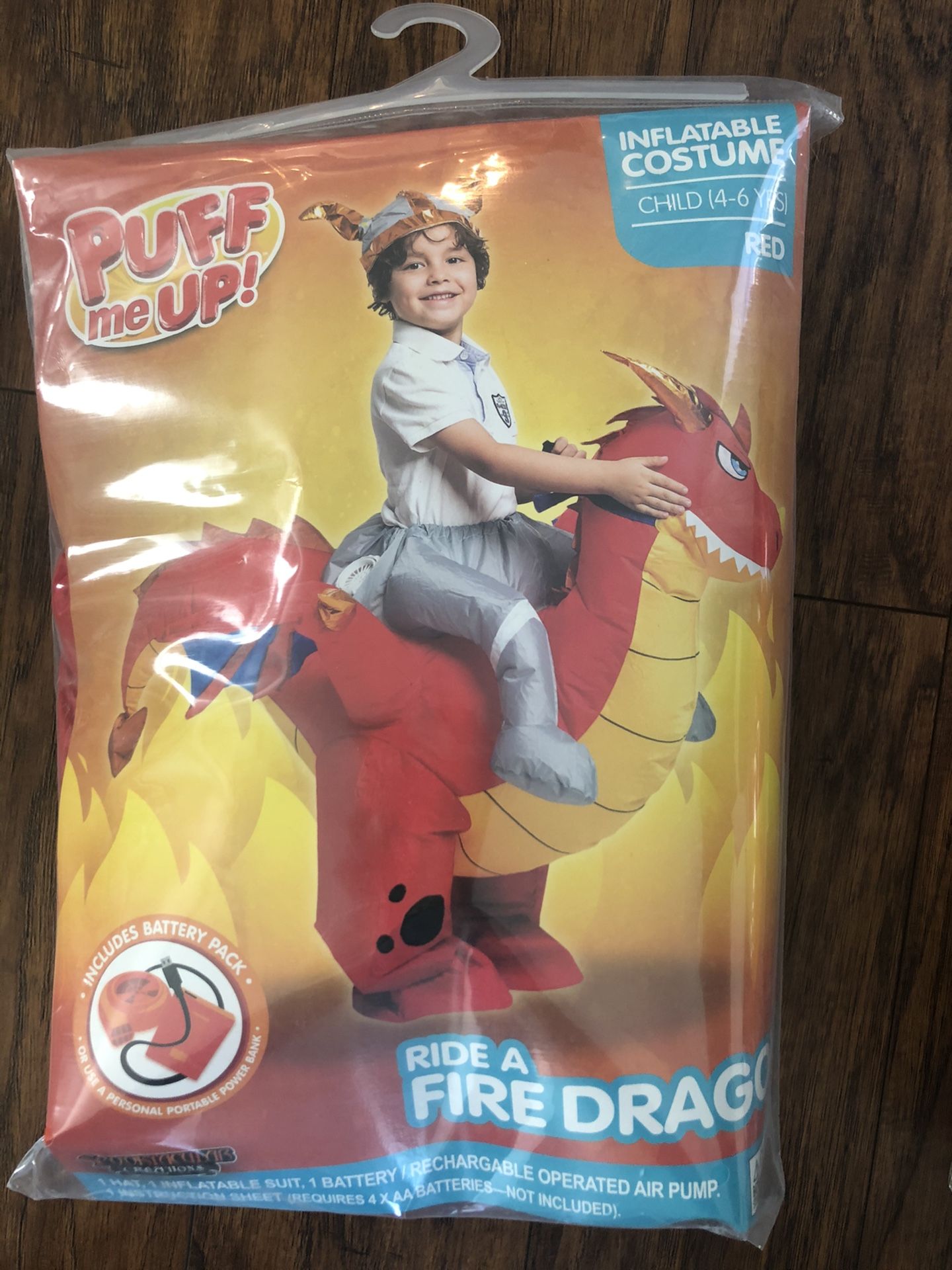 Kids Inflatable Costume - Riding a Dragon (4-6 yrs)