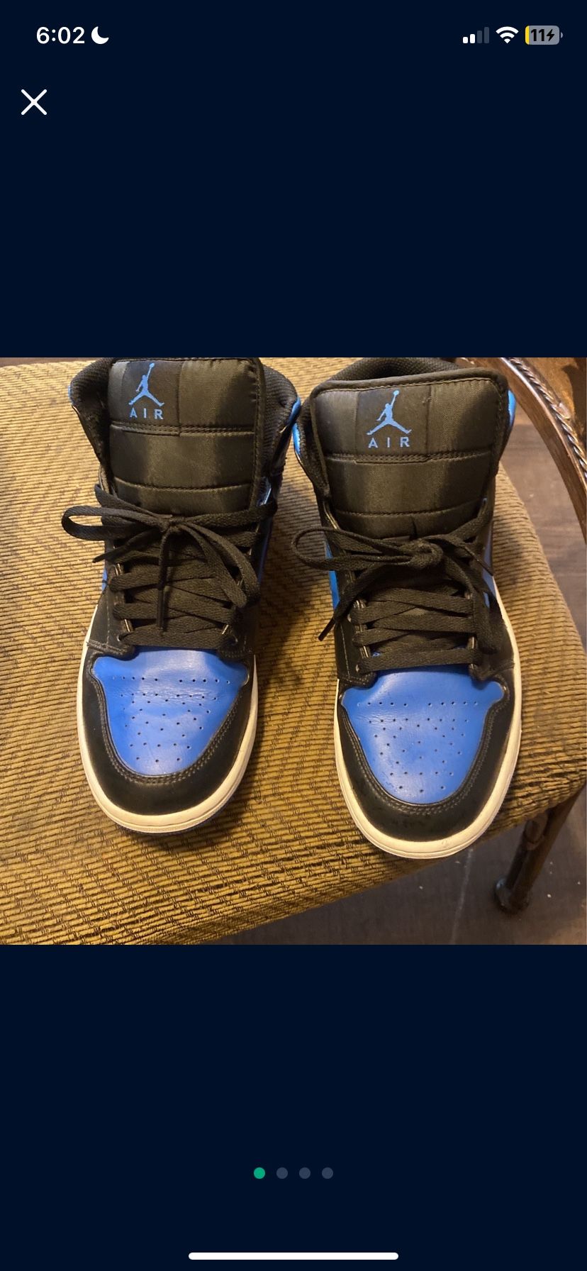 Size 9.5- Air Jordan 1 Mid Black Royal Blue display picture 1