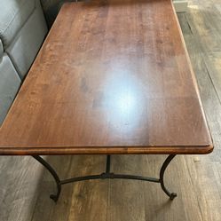 Coffee Table & End Table Set - Wood And Iron 