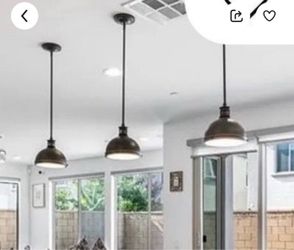 Industrial Bronze Dome Pendant Lights Set of 3
