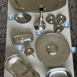 Assorted Silverplate, Stainless Steel, and Silver Tone Pieces - Descriptions and Sizes Below