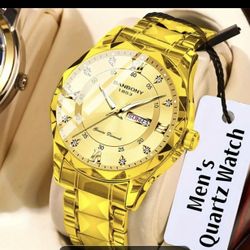 Men's Stainless Steel Multifunctional Watch with Roman Numerals Dial,