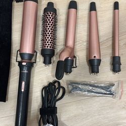 Wavytalk 5-in-1 Interchangeable Hair Styling Tool Set – Rose Gold & Black 