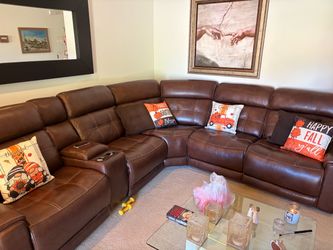 Leather sectional