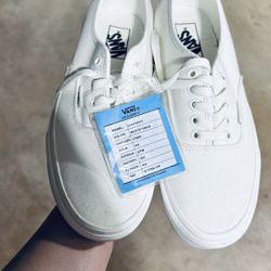 White Canvas Vans Shoes -new Size 8