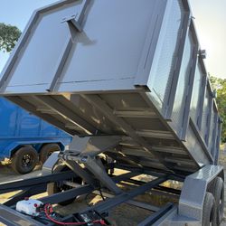 New 8x4x12 Scissor Lift Hydraulic Dump Trailer 