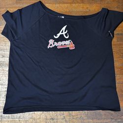 2XL Women’s Atlanta Braves Over Shoulder T Shirt 