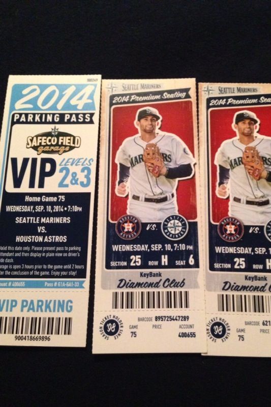 2 Mariners Baseball Tickets DIAMOND CLUB!!