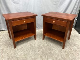 Mahogany Stained Single Drawer Open Nightstands (Set of 2)