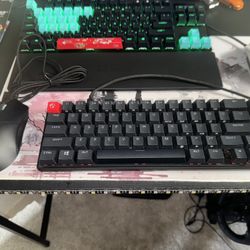 HyperX - Alloy Origins 65% Compact Wired Mechanical Red Linear Switch Gaming Keyboard with RGB Lighting / Ibuypower Mouse 