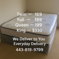Queen Mattress Come With Free Box Spring - Same Day Delivery 