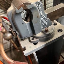 Antique Vintage Vice Vise Chas Parker Garage Tool USA Metal Restored Heavy Rare collectors item