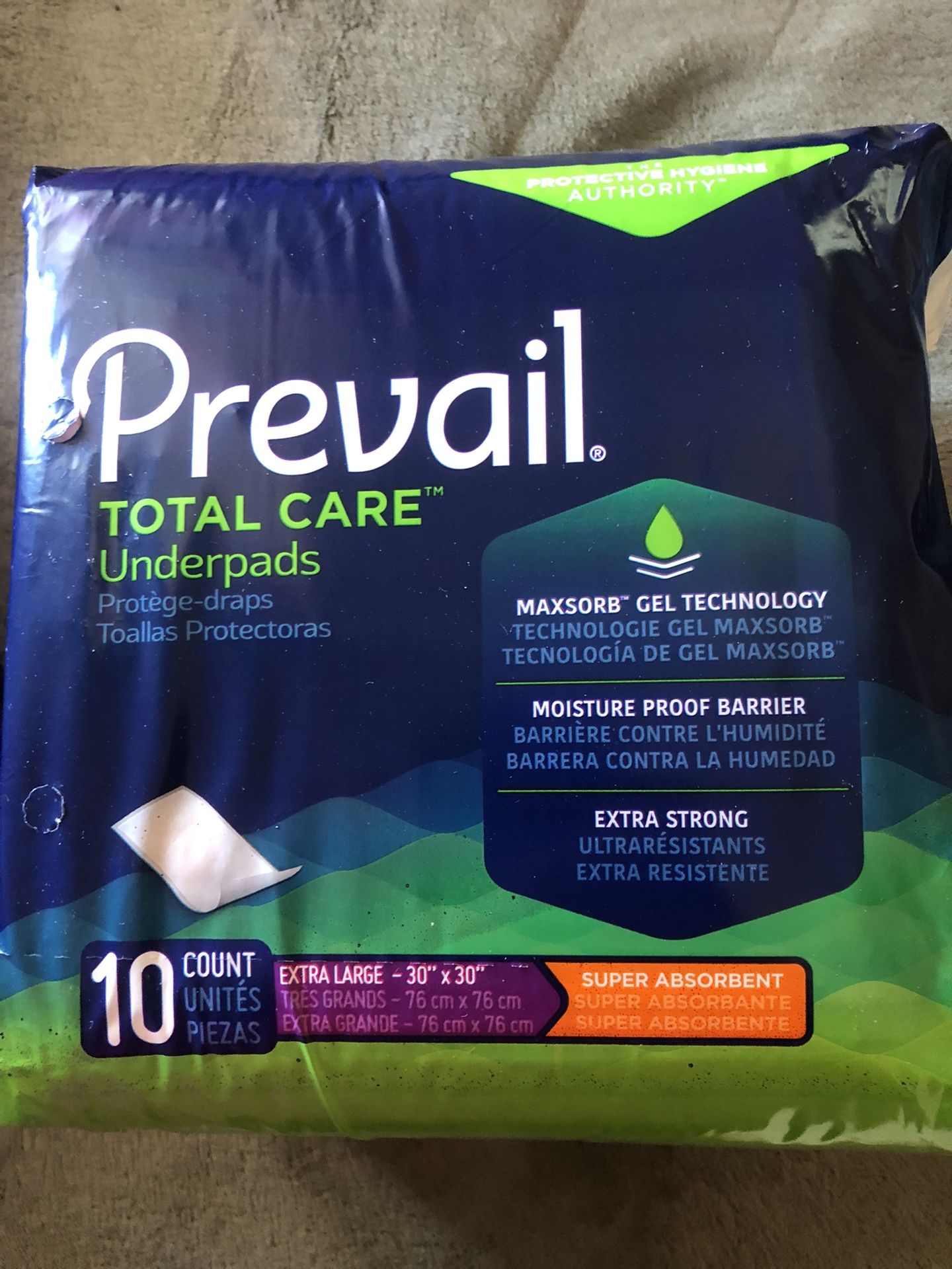 Prevail Total Care Underpads