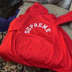 Supreme X Champion Red Trench Jacket