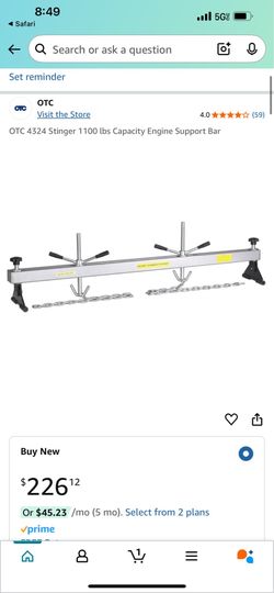 Engine support bar