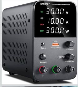 DC Power Supply Variable, Bench Power Supply with Encoder Adjustment Knob, Output Enable/Disable Button, Adjustable Power Supplies with USB Quick-Char