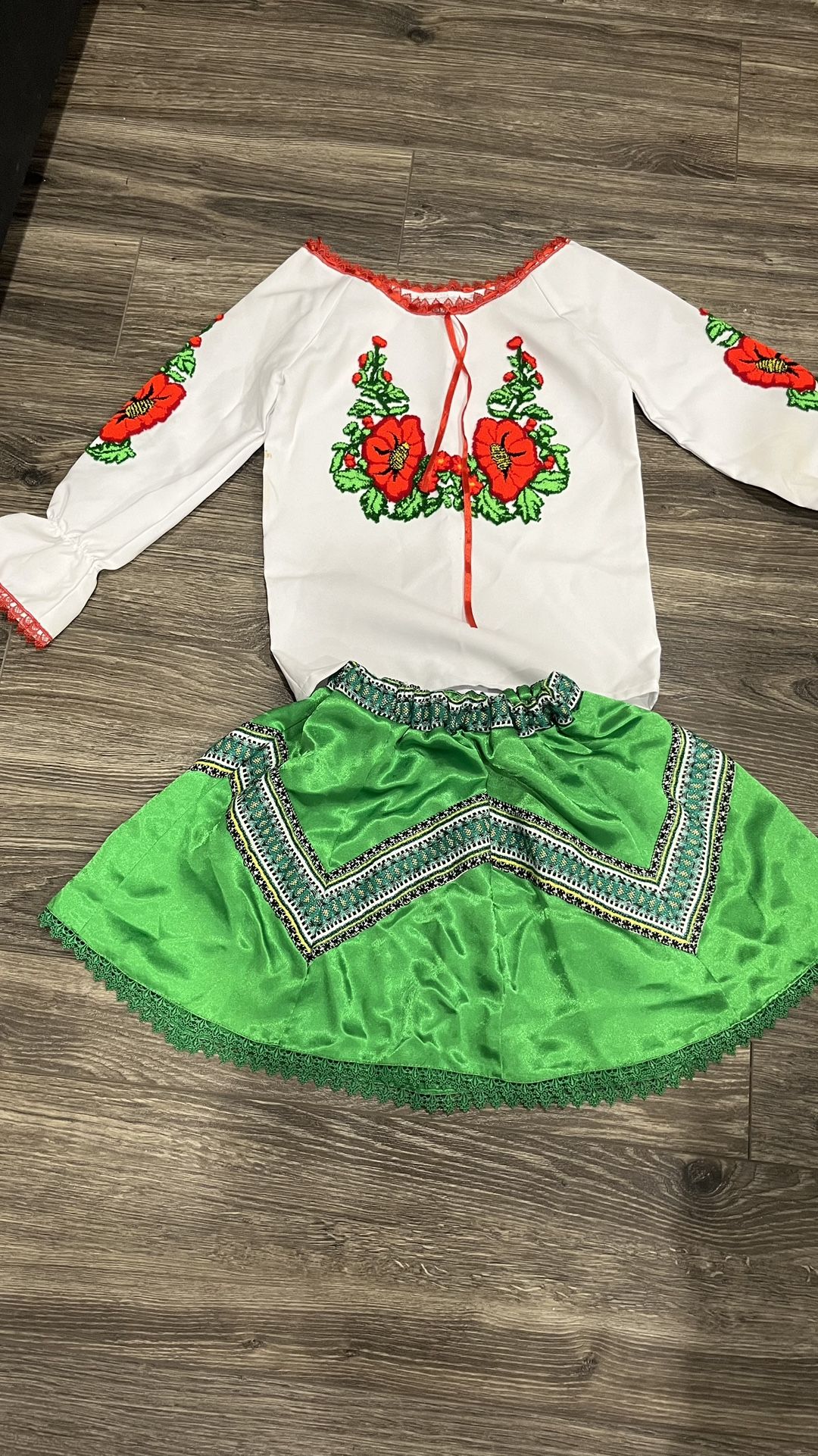 Embroidered Shirt And Skirt 
