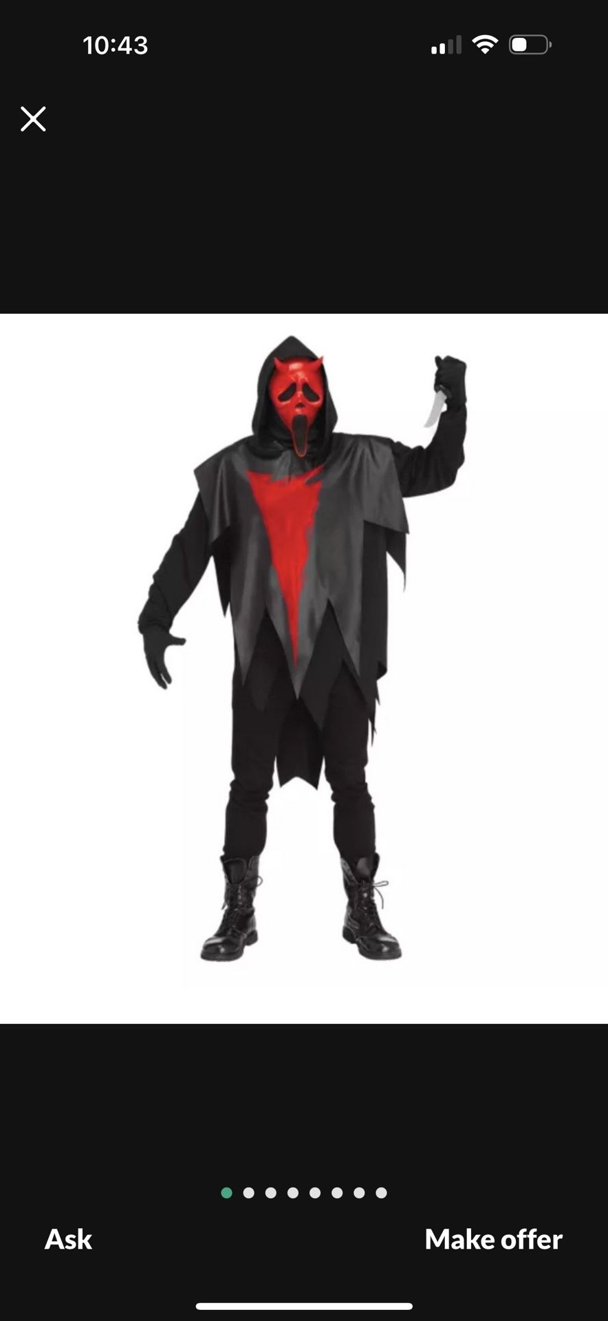 Halloween custom adult size or big kid size comes with knife price Is Firm $25  only use ones