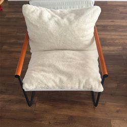 Comfy mid century metal frame accent chair