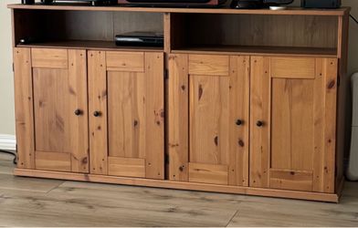 Matching Rustic Pine TV Stand & Bookshelf Set