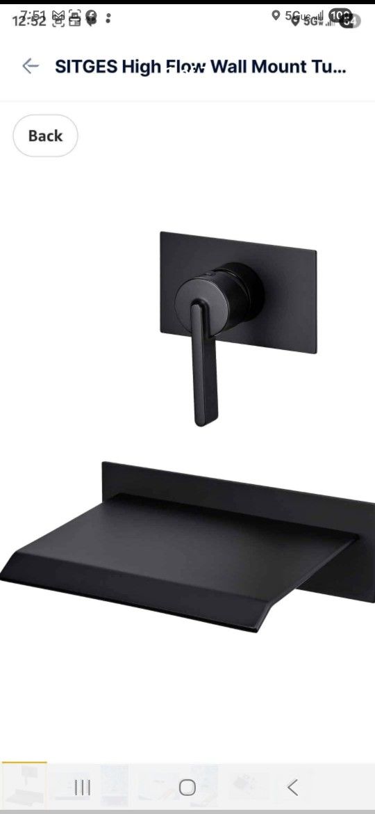 SITGES High Flow Wall Mount Tub Filler