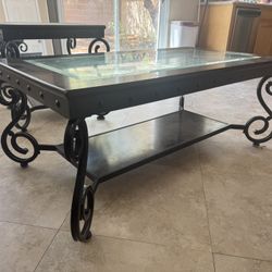 Heavy Duty Coffee Table And End Table Glass & Metal