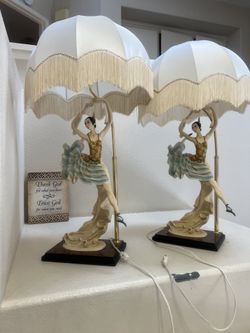 Two Pairs Ltd Edition Bonnyboy Vintage Ballerina Dancer Figurine Lamps