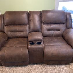 Loveseat With Manual Recliners 