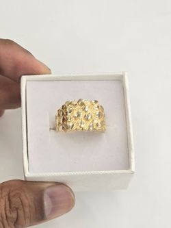 14kt Real Gold Nugget Ring For Men